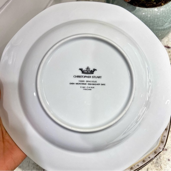 Dinner Set Gracious Soup Bowl Violeta Y0005 Set 4 Christopher Stuart Floral - Picture 7 of 8